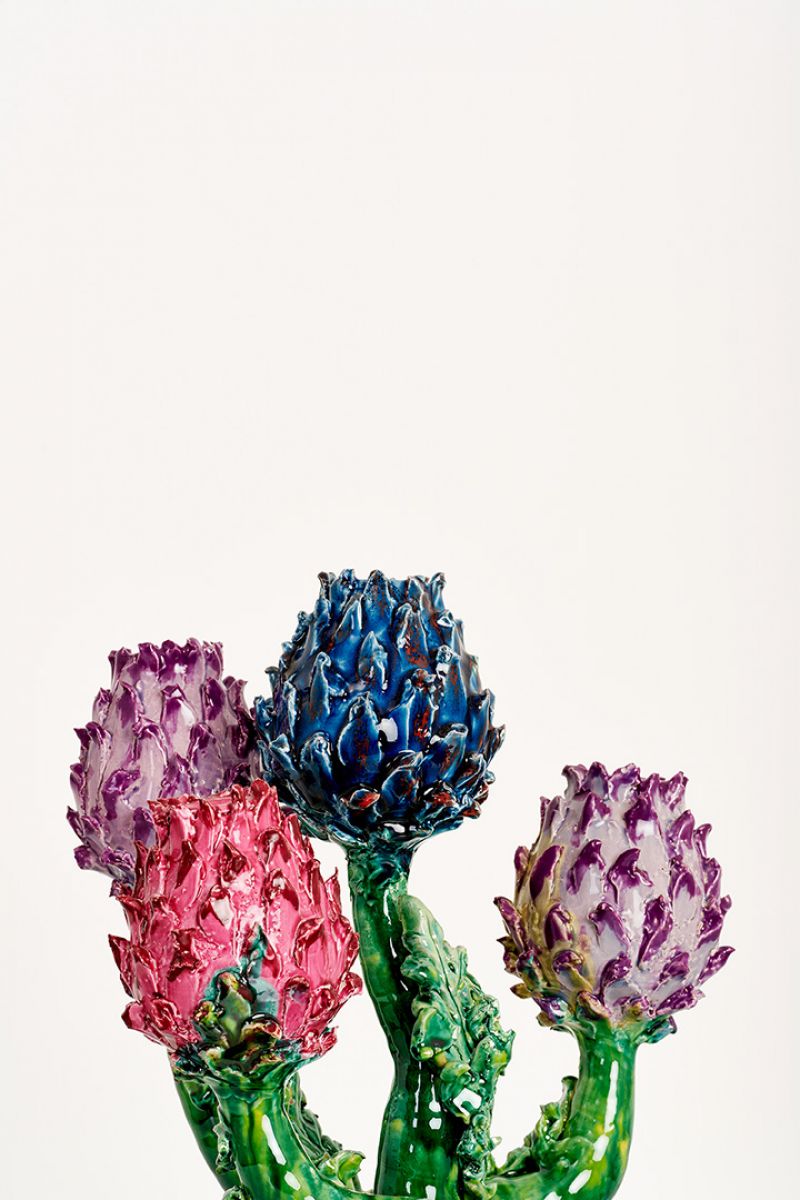 Artichoke Candleholder (violet, blue and magenta) Lola Montes  pic-4