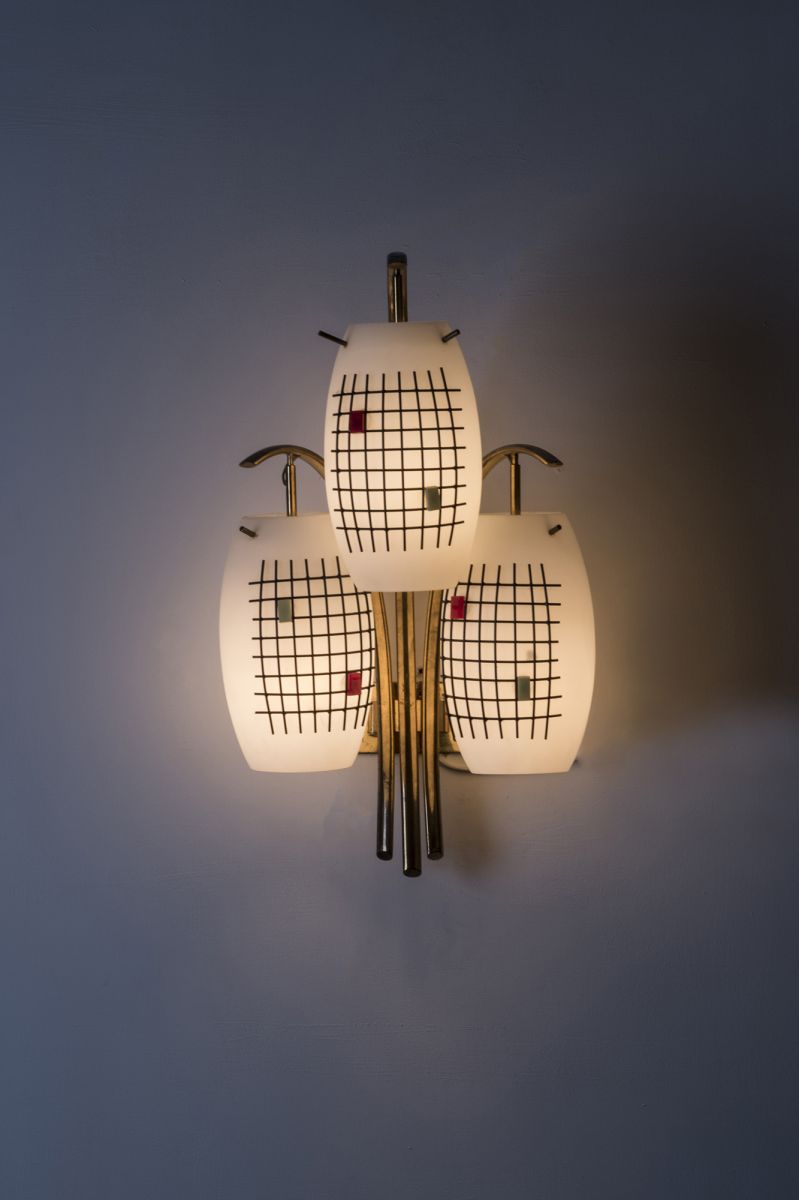 Pair of wall lamps Angelo Lelii pic-4