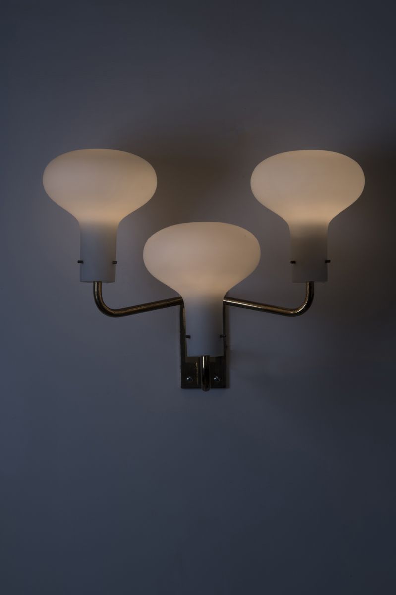 Pair of wall lamps LP12 with three lights  Ignazio Gardella pic-5
