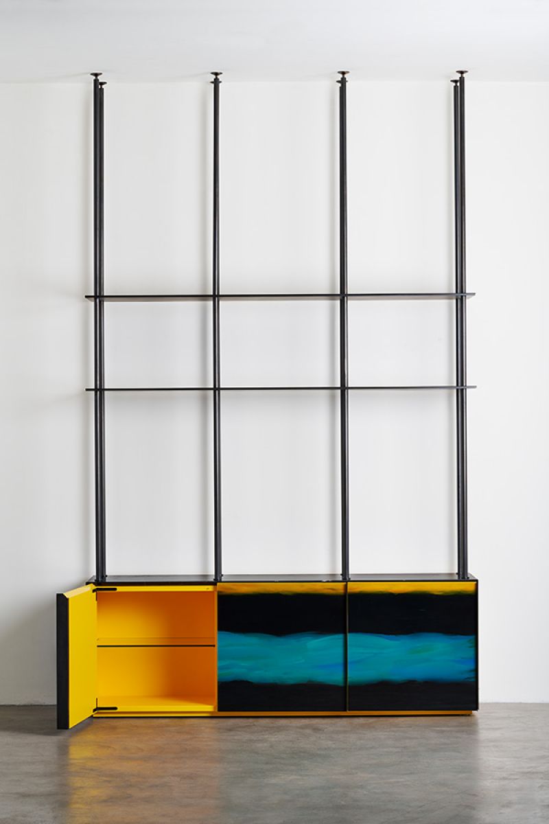 Bookcase with hand‐painted door Gòrgone  Filippo Carandini pic-1