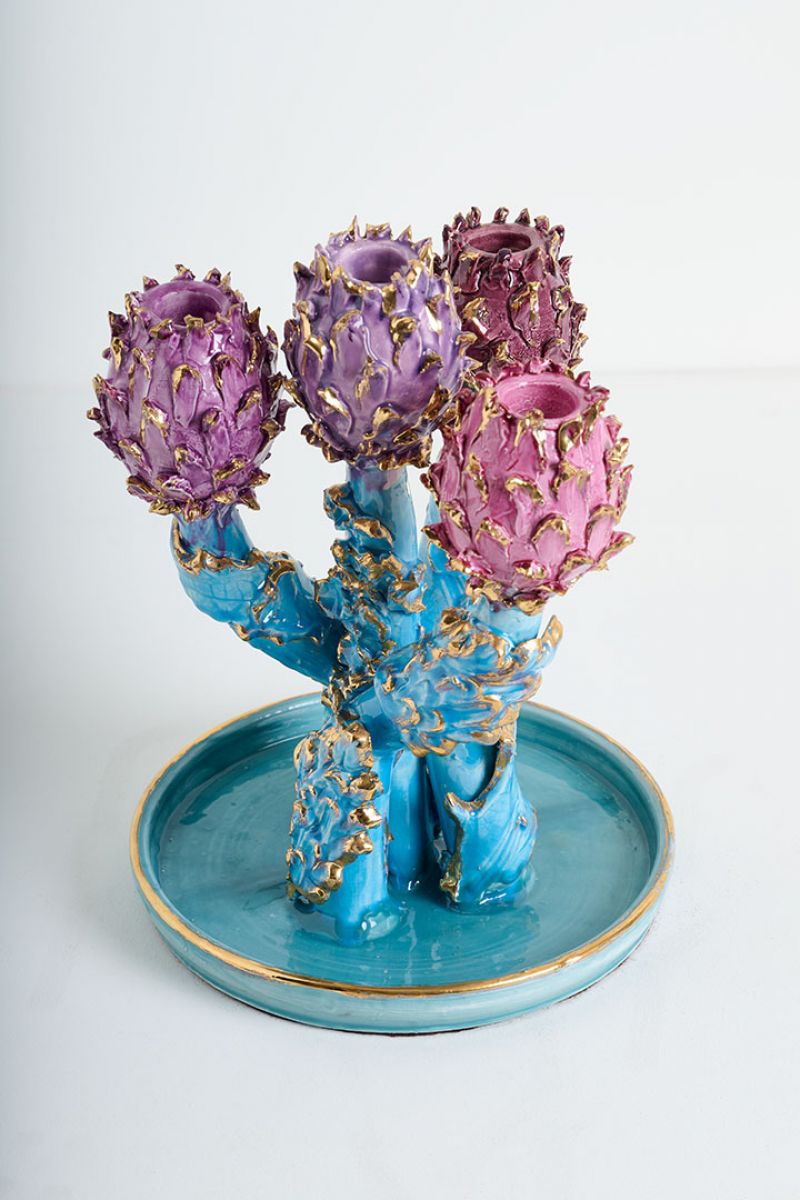 Artichoke Candleholder Lola Montes  pic-3