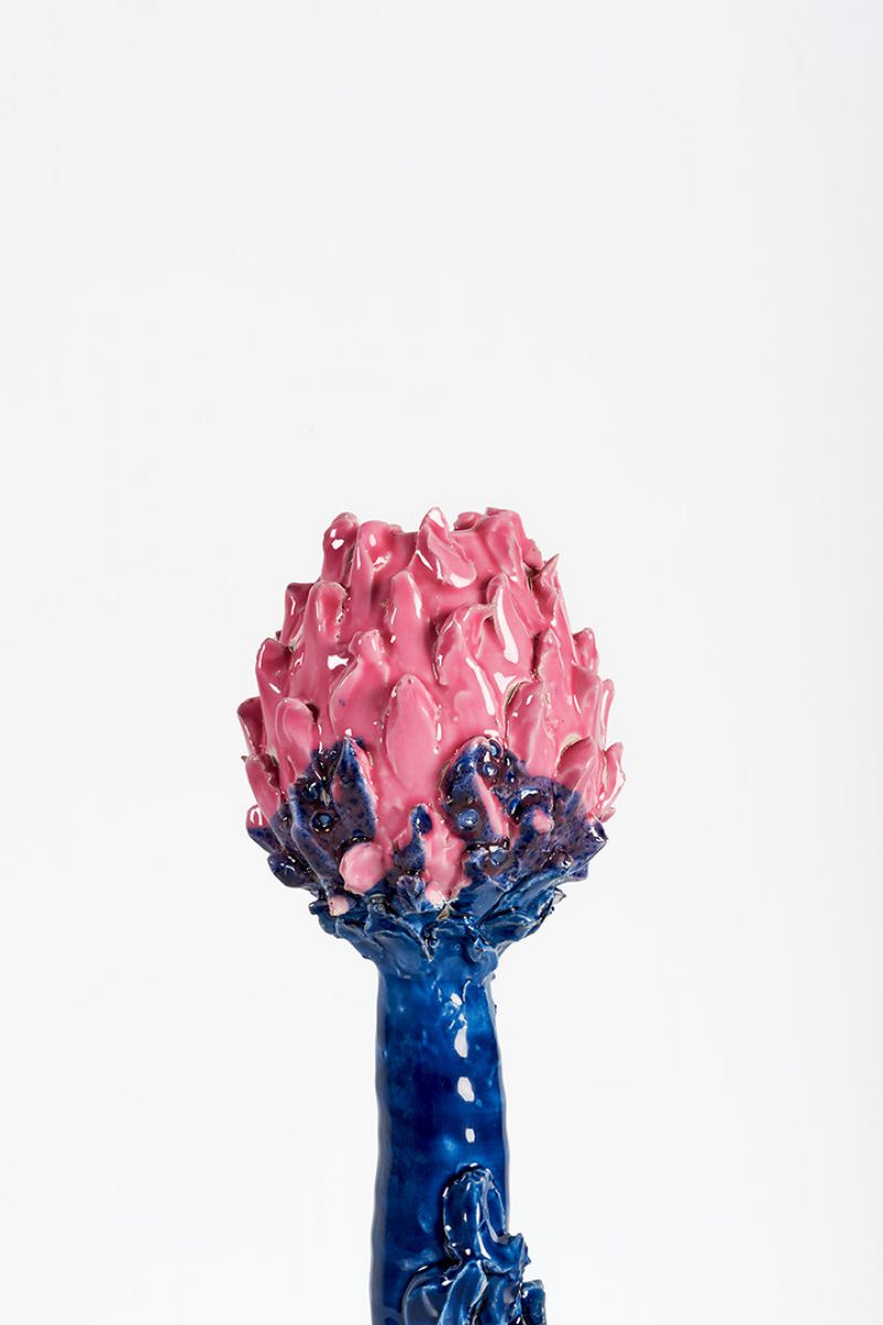Artichoke Candleholder (pink and blue)  Lola Montes  pic-4