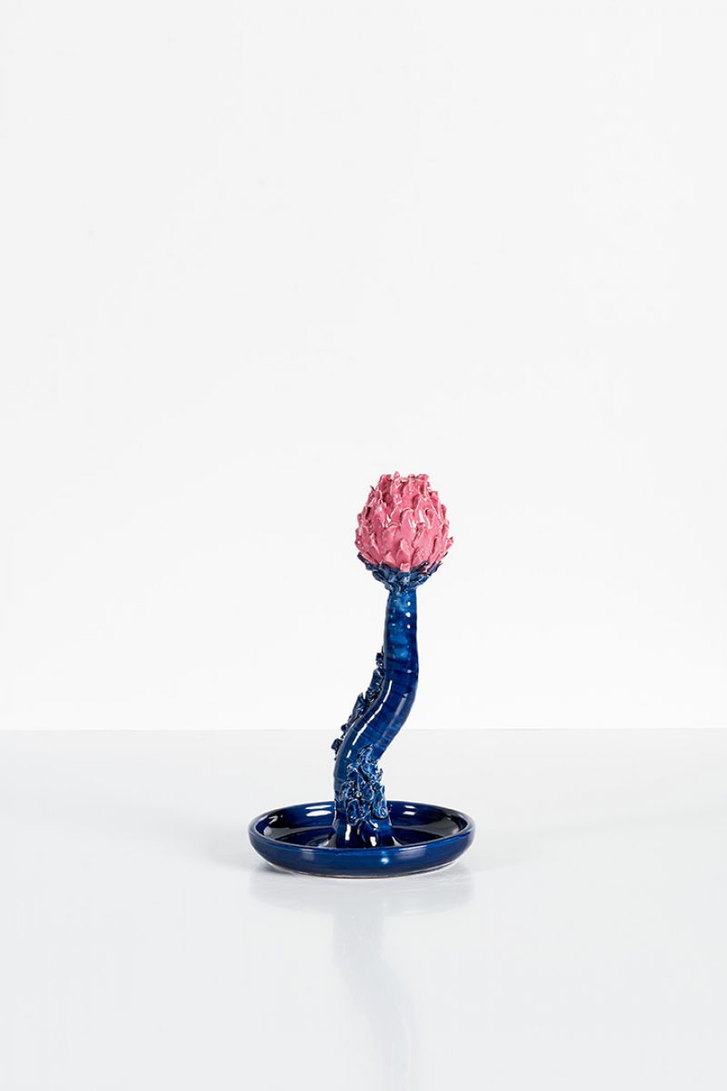 Artichoke Candleholder (pink and blue)  Lola Montes  pic-1
