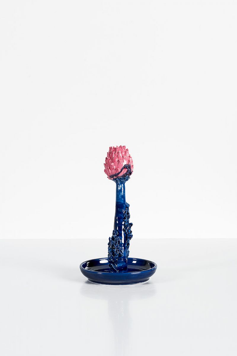 Artichoke Candleholder (pink and blue) Lola Montes  pic-1