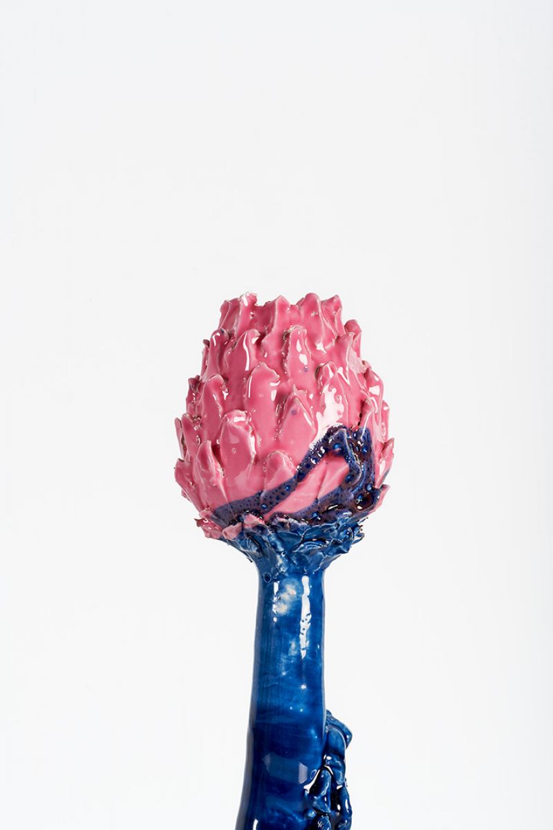 Artichoke Candleholder (pink and blue) Lola Montes  pic-4