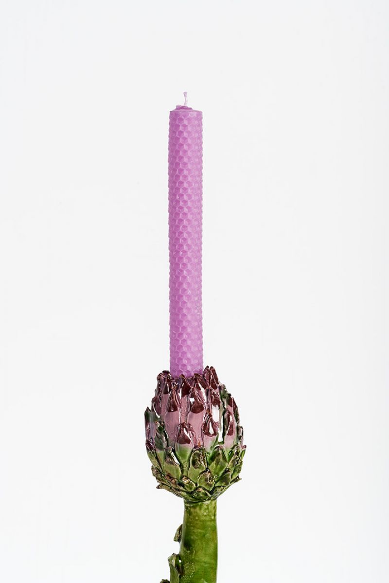 Artichoke Candleholder (small, dark green and purple) Lola Montes  pic-4