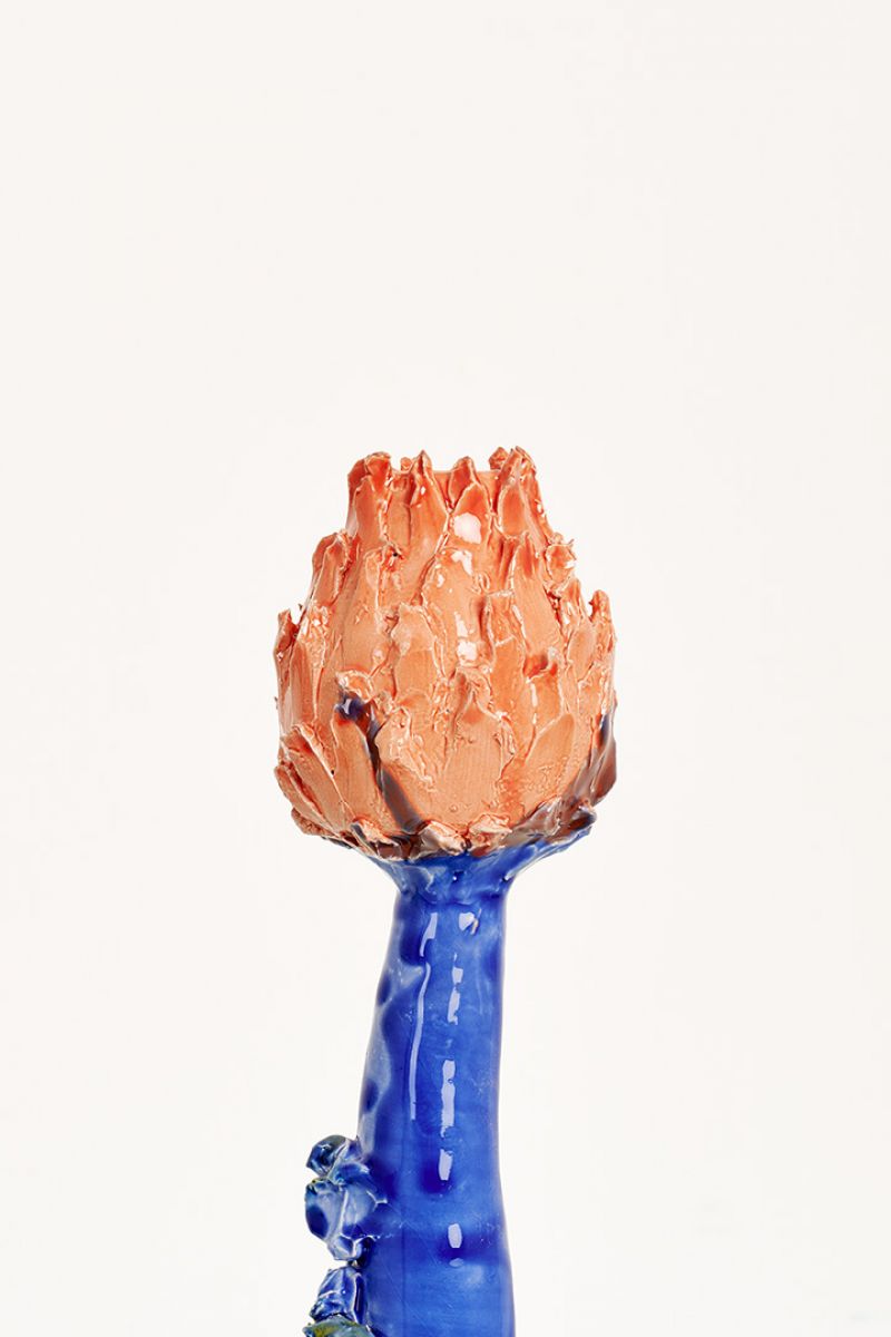 Portacandela a forma di carciofo (arancione, blu e verde acqua) Lola Montes  pic-4