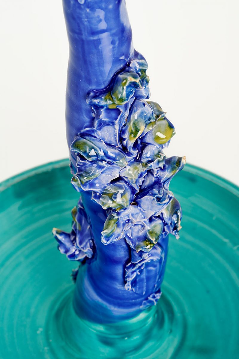Artichoke Candleholder (orange, blue, aquamarine) Lola Montes  pic-5