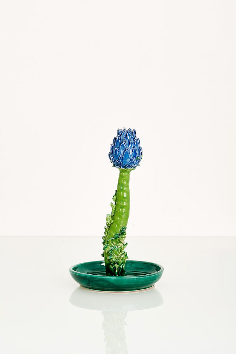  Artichoke Candleholder (blue, aquamarine and dark green) Lola Montes  pic-1