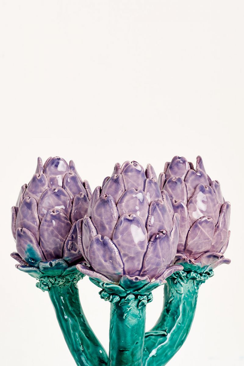 Artichoke Candleholder (violet and green) Lola Montes  pic-4
