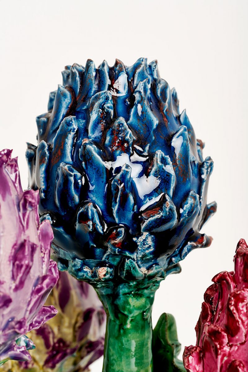 Artichoke Candleholder (violet, blue and magenta) Lola Montes  pic-5