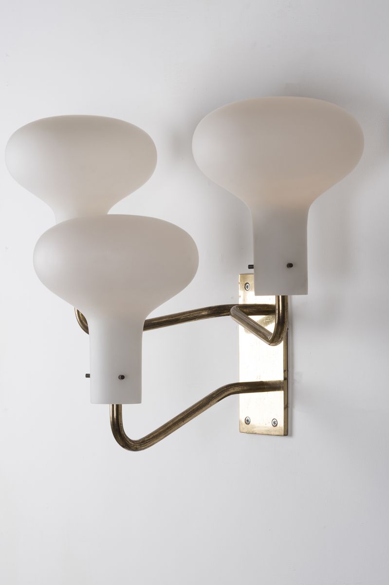 Pair of wall lamps LP12 &quot;Galleria&quot; with three lights  Ignazio Gardella pic-4