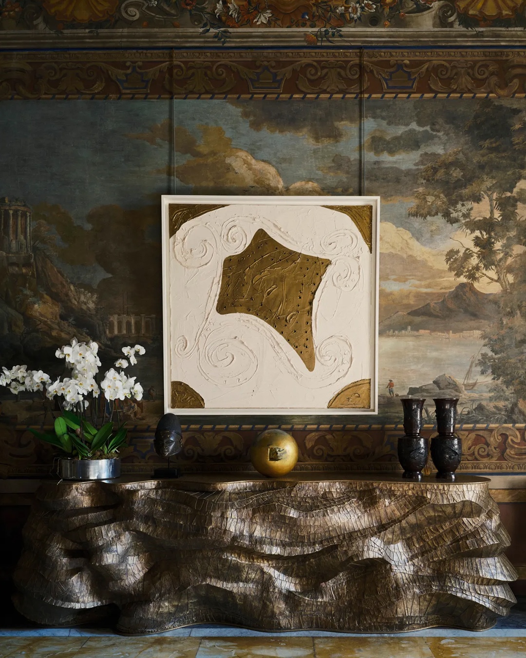 Brass console by Vikram Goyal