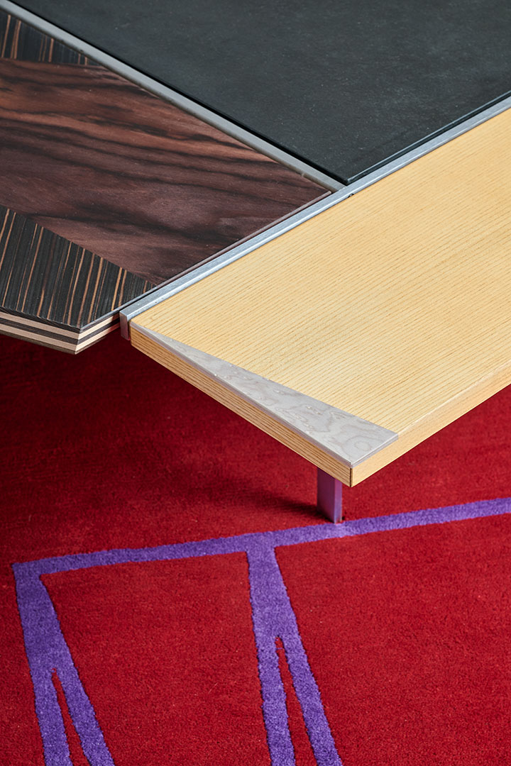 Low table Postforma Fabricius. Designed by Fabricius & Kastholm. Redesigned by Martino Gamper.