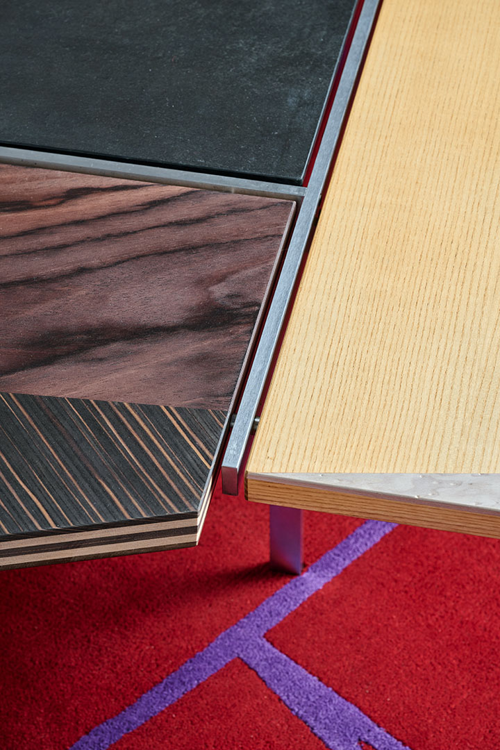 Low table Postforma Fabricius. Designed by Fabricius & Kastholm. Redesigned by Martino Gamper.