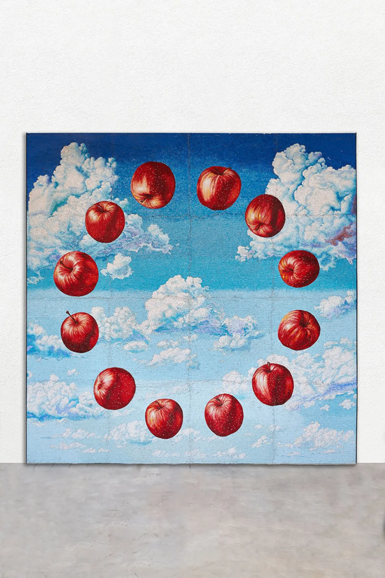 Vintage Apple Collection 29x26 White Modern Wood Framed