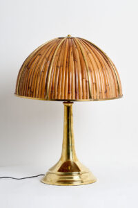Table lamp Fungo Rattan by Gabriella Crespi