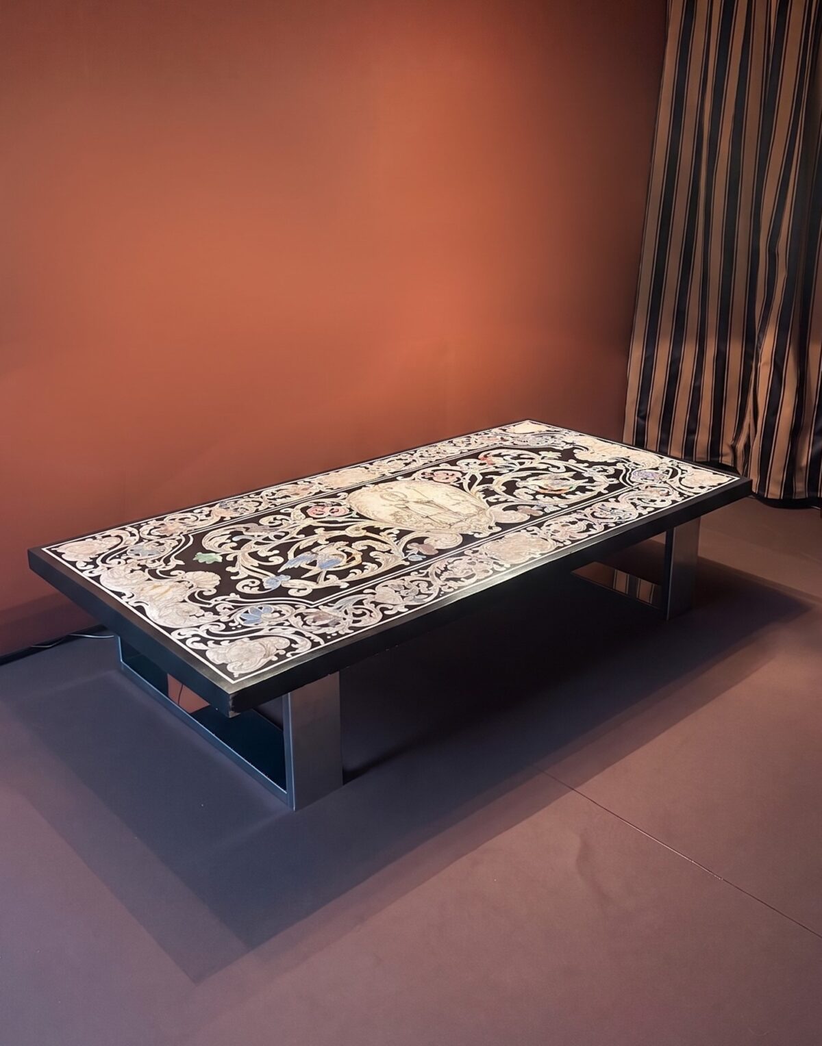 Table top black and white scagliola - Nilufar
